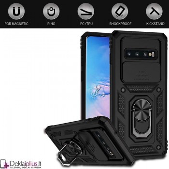5in1 smūgiams atsparus dėklas su kameros apsauga - juodas (Samsung S10) 5in1 smūgiams atsparus dėklas su kameros apsauga - juodas (Samsung S10)